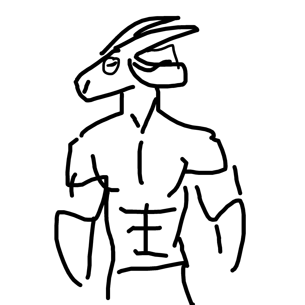 Goatman drawing by rowan