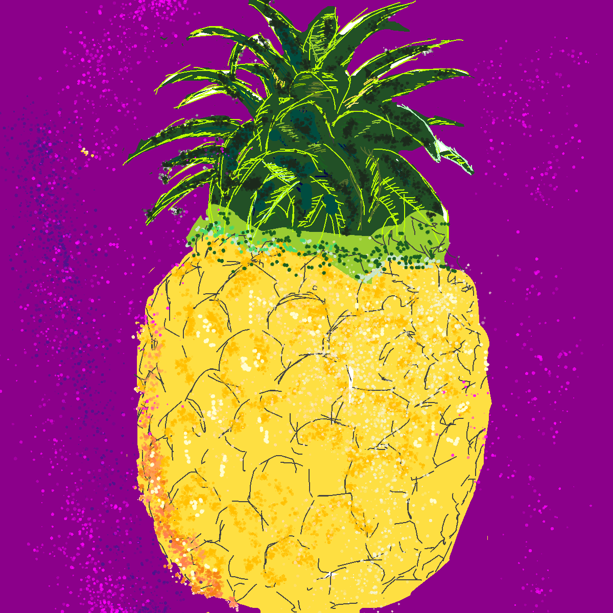 Pineapple drawing by pearl-aqua-crest