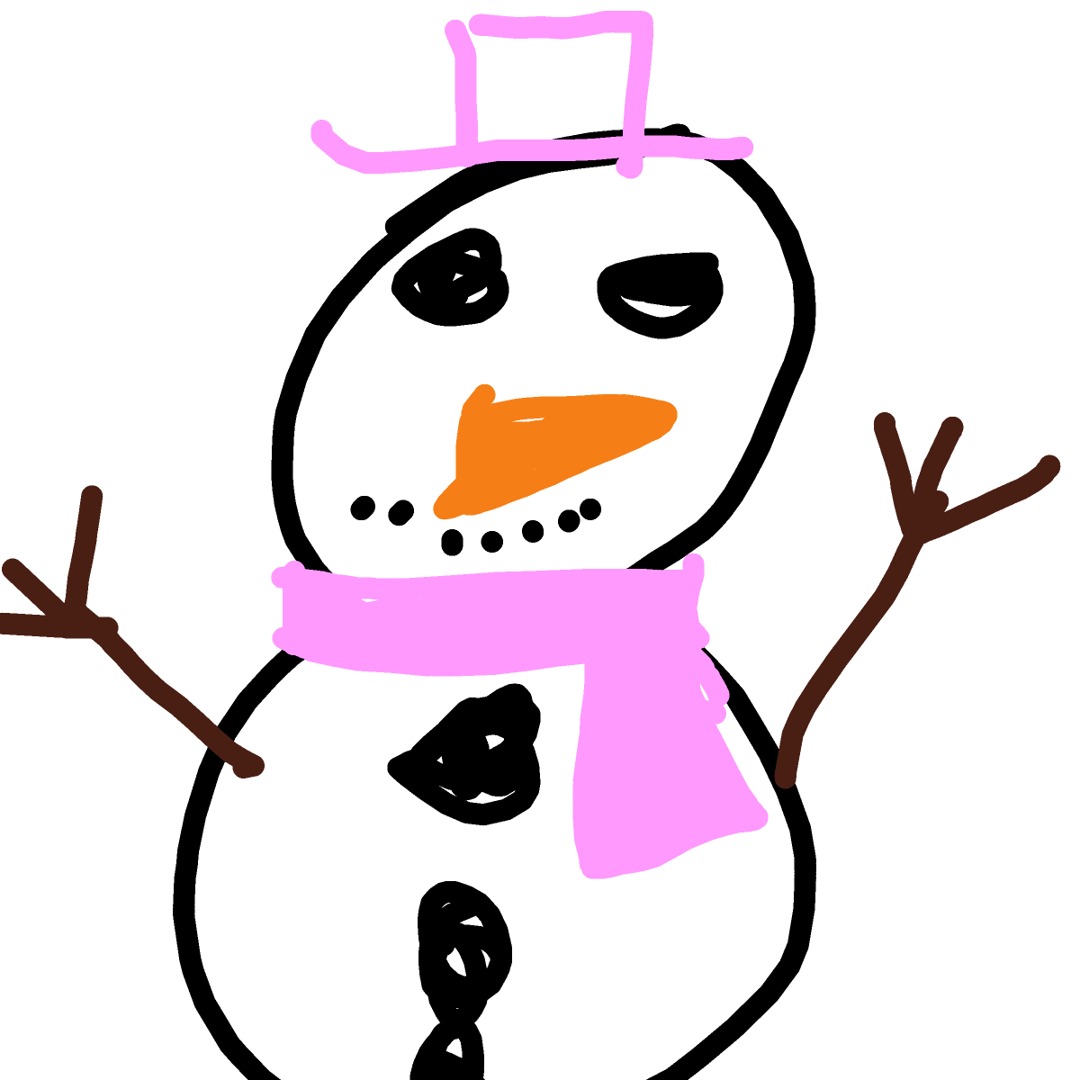 Snowman drawing by Betsy