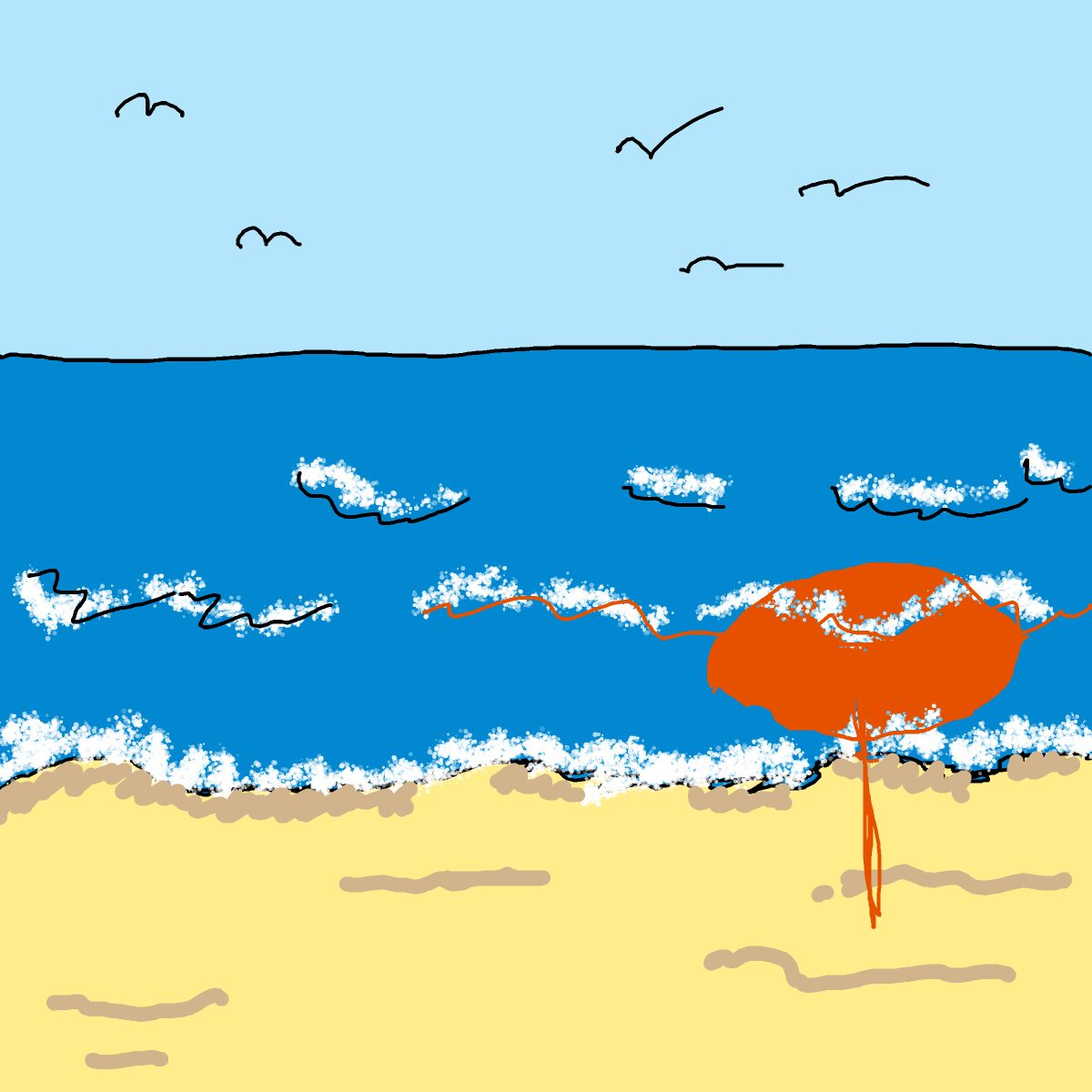 Beach drawing by lala