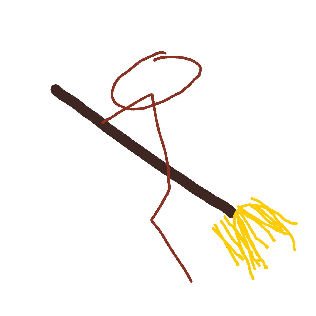Broomstick drawing by Shandi