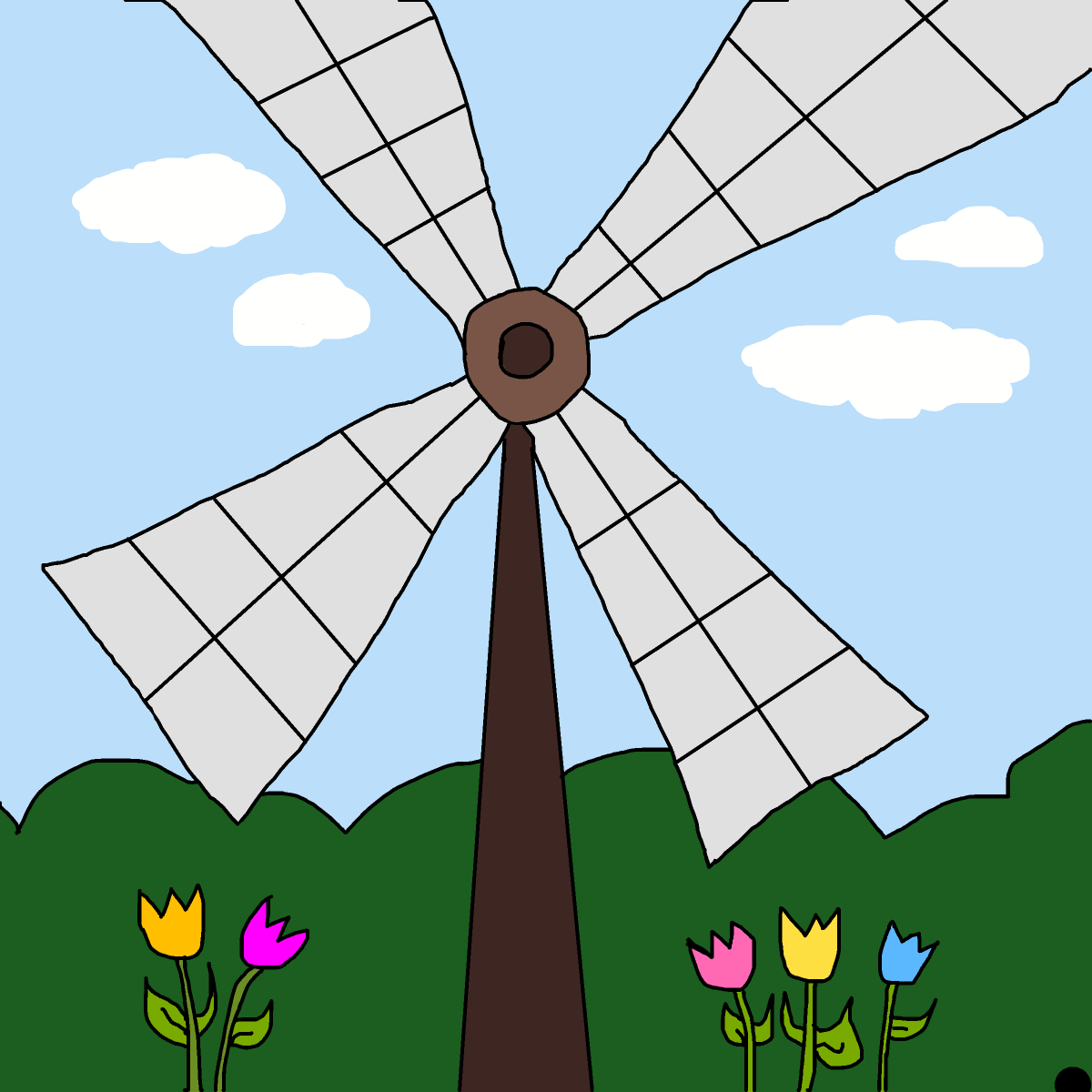 Windmill drawing by krissywissy