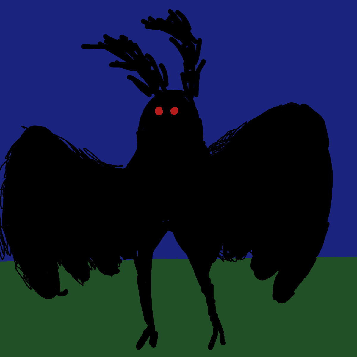 Mothman drawing by gummy squirm
