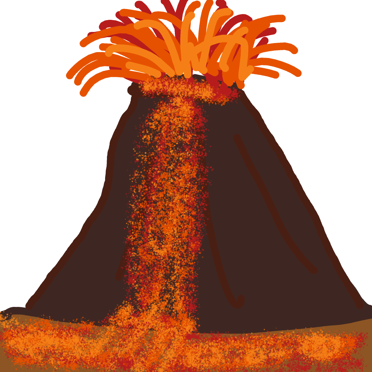 Volcano drawing by iron-wise-doodler
