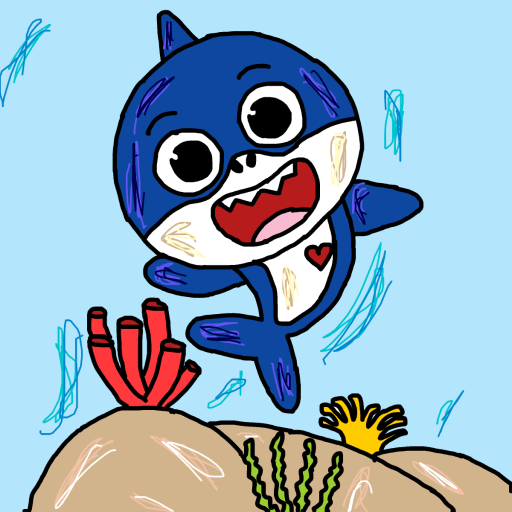 Baby Shark drawing by monthra