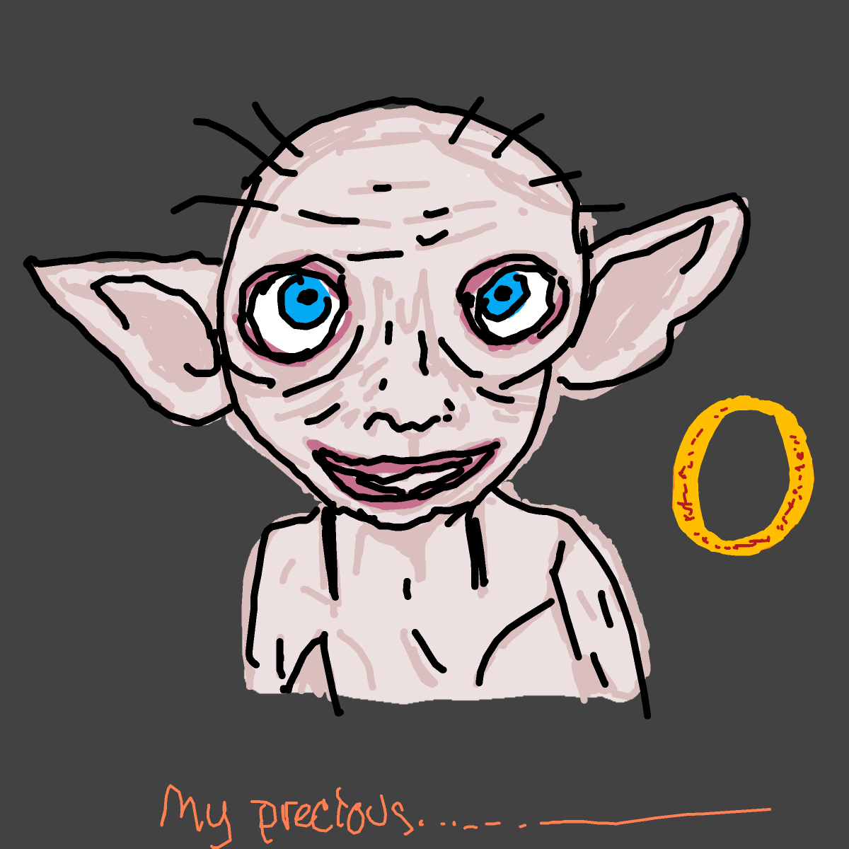 Gollum drawing by tris - art _ wow