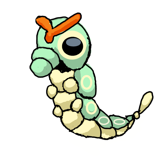 Caterpie drawing by Zizzle Bean