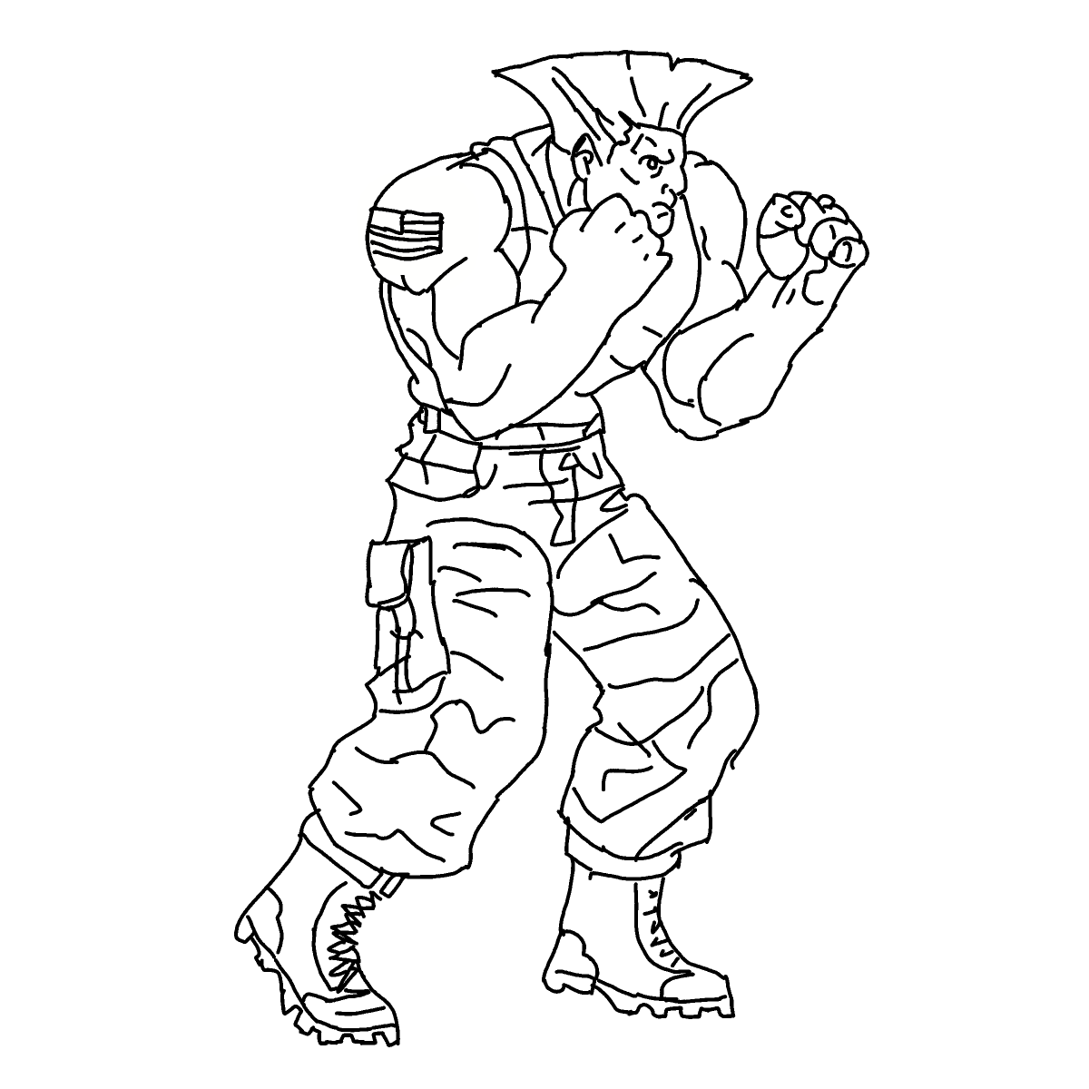 Guile drawing by true-wide-bard