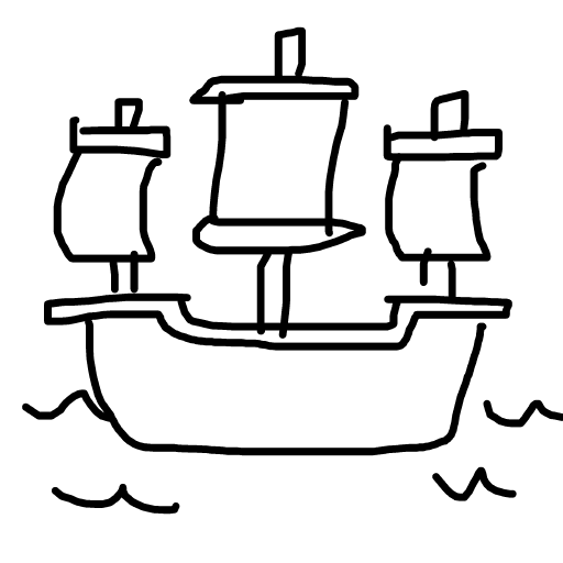 Pirate Ship drawing by mikl pickle