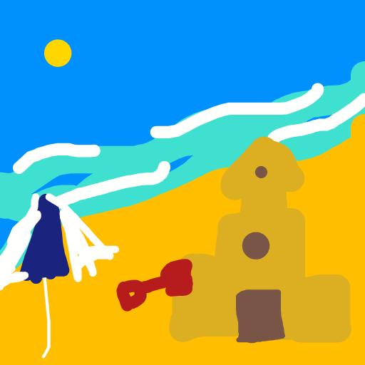 Sand Castle drawing by nice-draw-designer