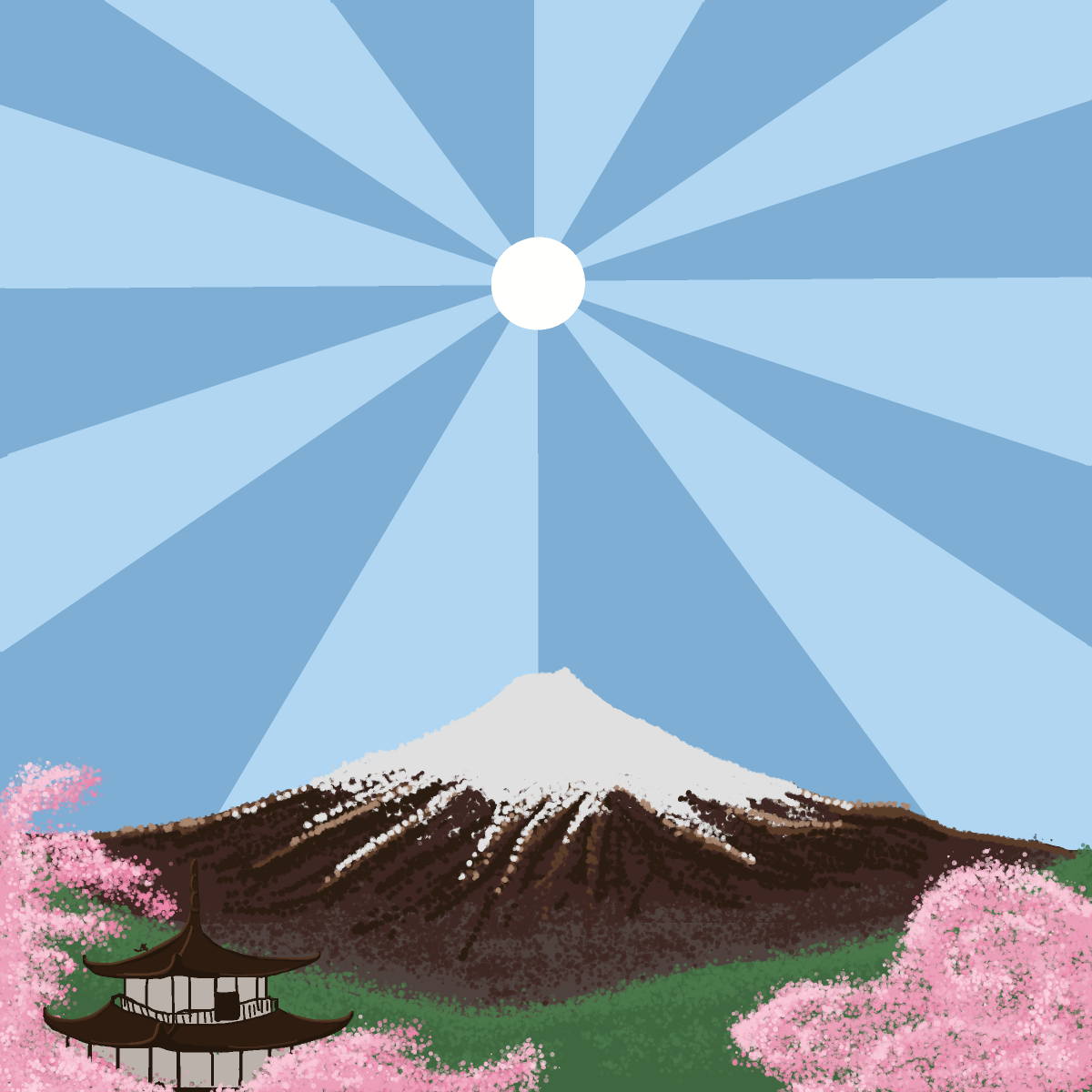 Mount Fuji drawing by firecracker