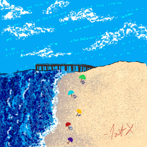 Beach drawing by tris - art _ wow