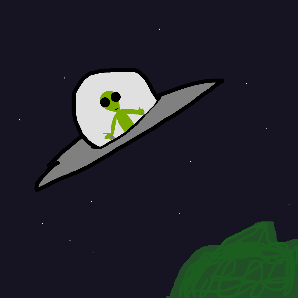 UFO drawing by coral-clay-loop