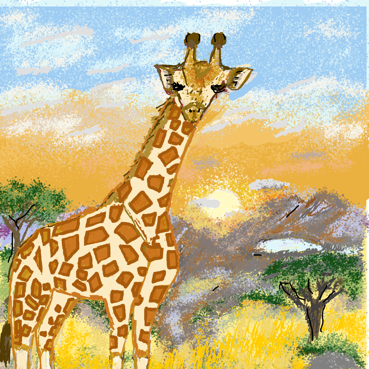 Giraffe drawing by manders