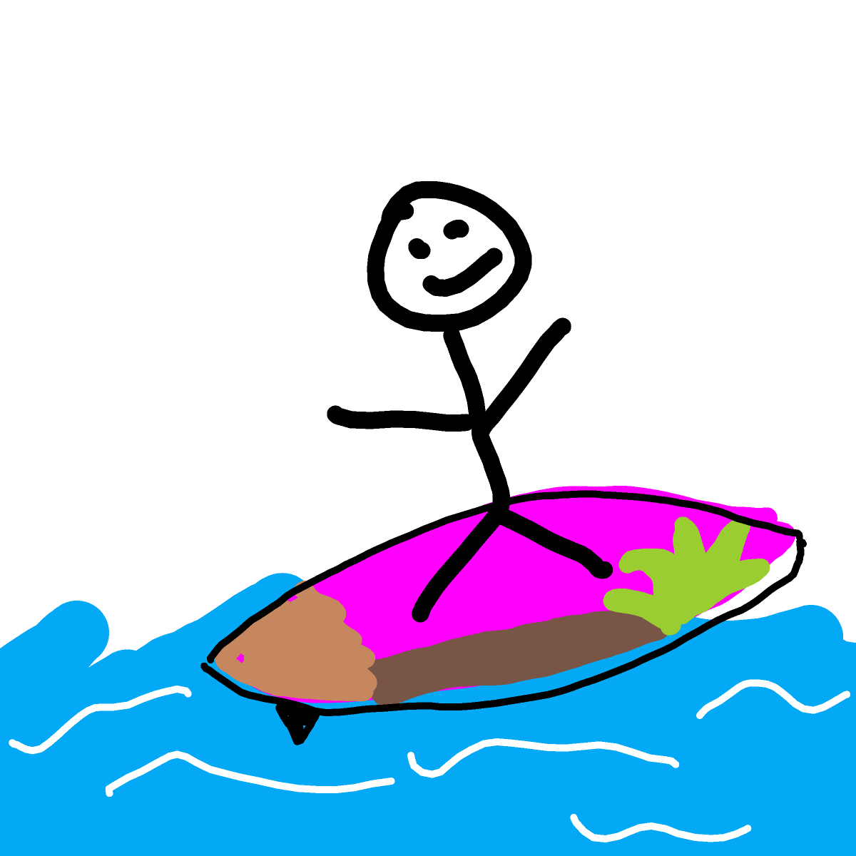 Surfboard drawing by Anna