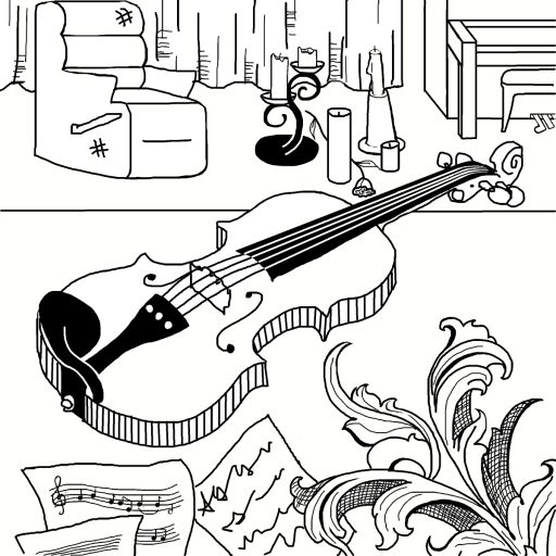 Violin drawing by firecracker