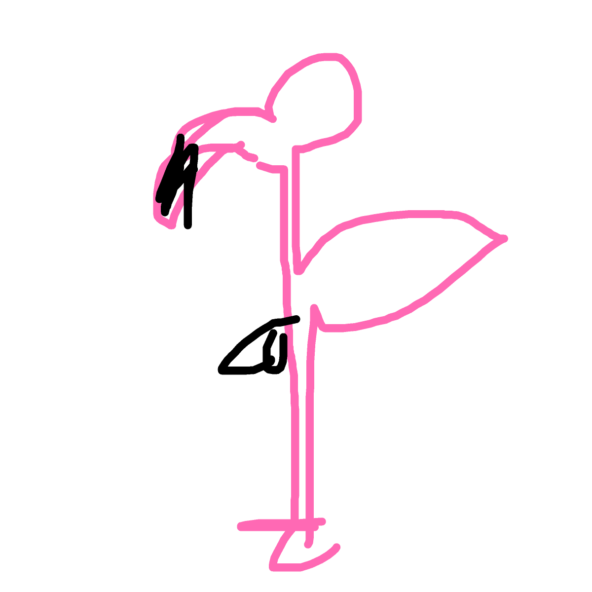 Flamingo drawing by pale-gamma-path