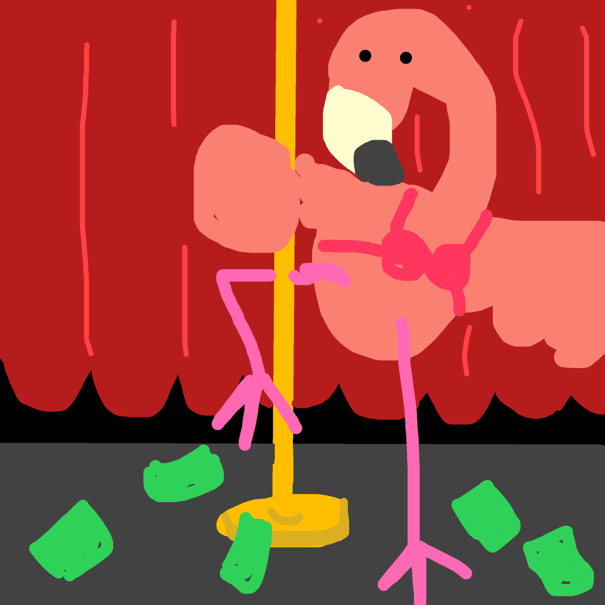 Dancing Flamingo drawing by knoxy