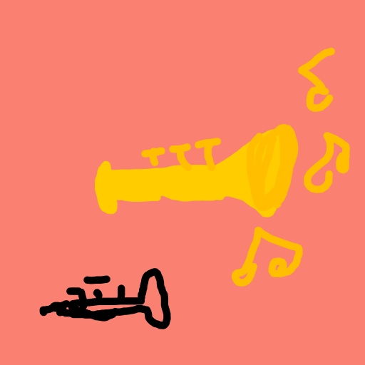 Trumpet drawing by clay-mega-force