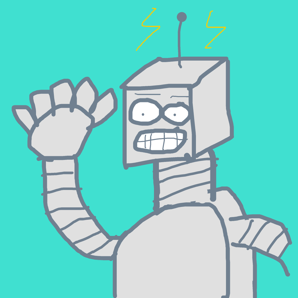Robot drawing by japsie