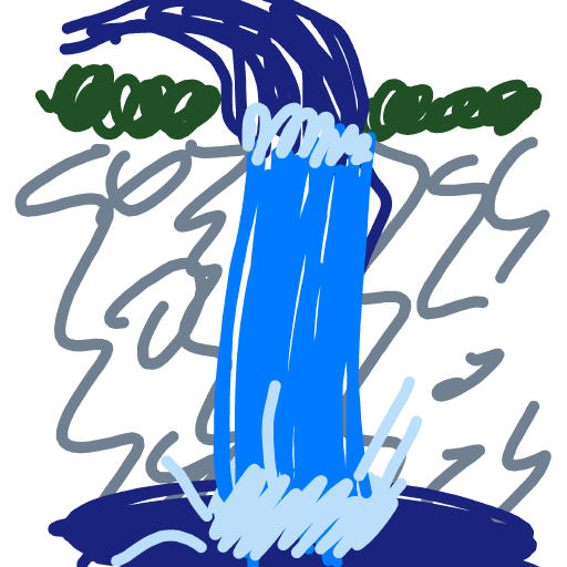 Waterfall drawing by sonic-amber-way