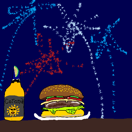 Hamburger drawing by pancakes palette