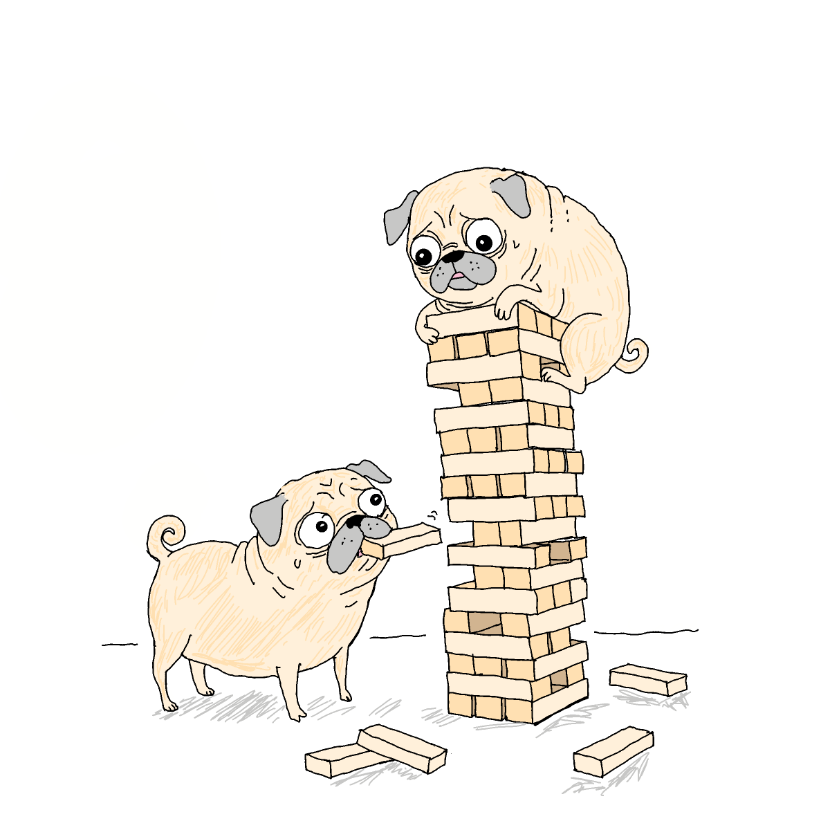 Jenga drawing by Bridgitte