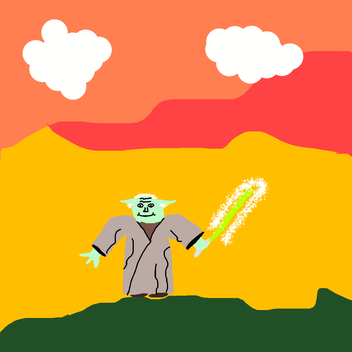 Yoda drawing by pancakes palette