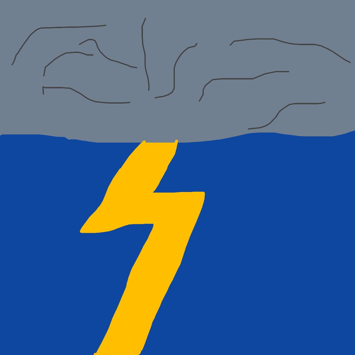 Lightning drawing by iron