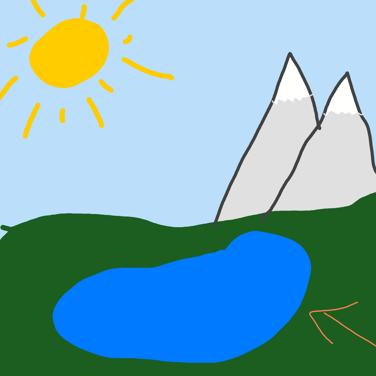 Lake drawing by Shandi
