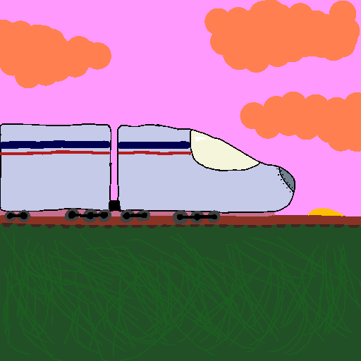 Train drawing by pancakes palette