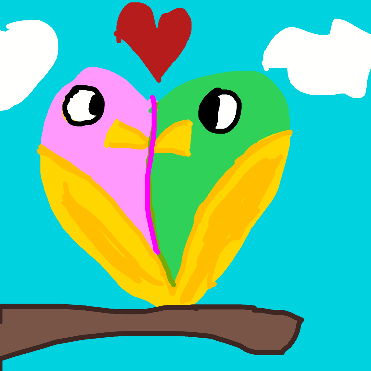 Lovebird drawing by shelly