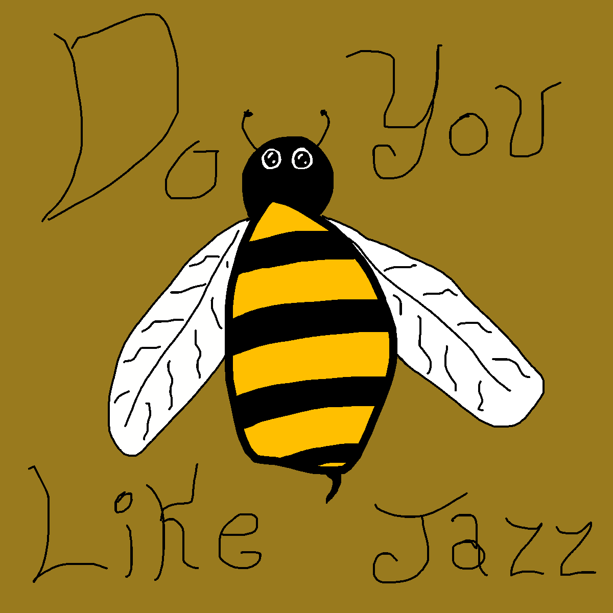 Bee drawing by pancakes palette