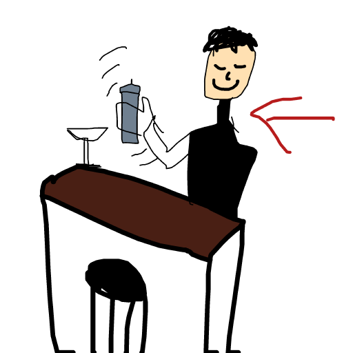 Bartender drawing by loddie