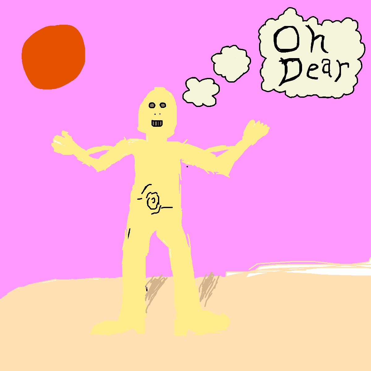 C-3PO drawing by pancakes palette