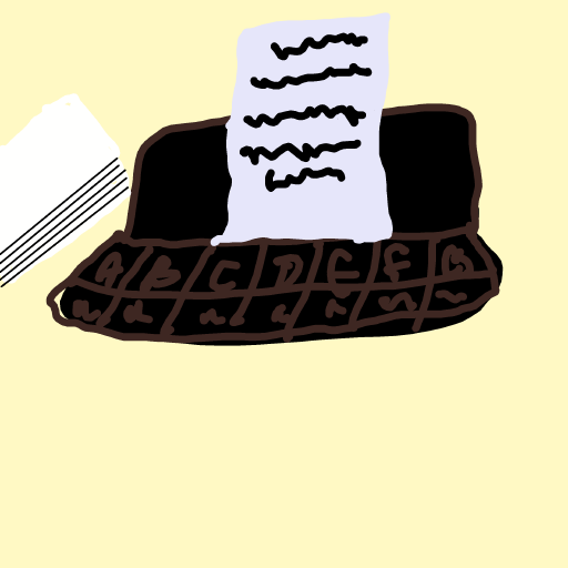 Typewriter drawing by brass-lead-loom