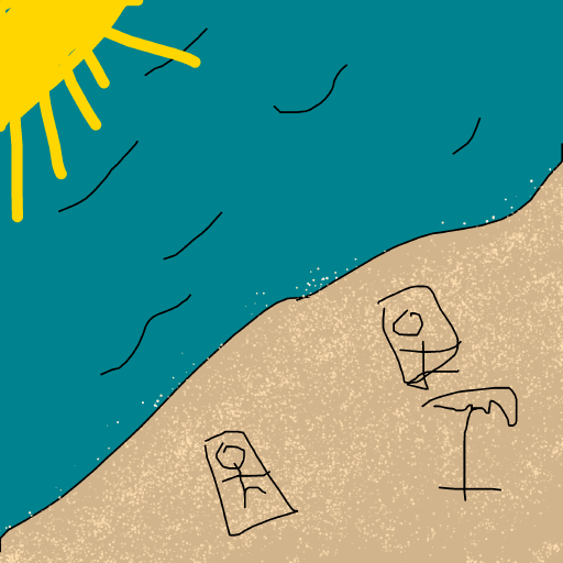 Beach drawing by vale