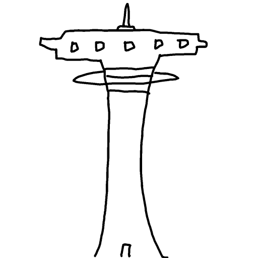 Space Needle drawing by killa kurse