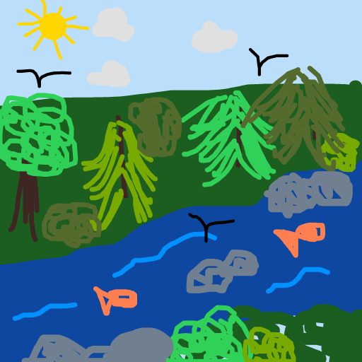 River drawing by oxox