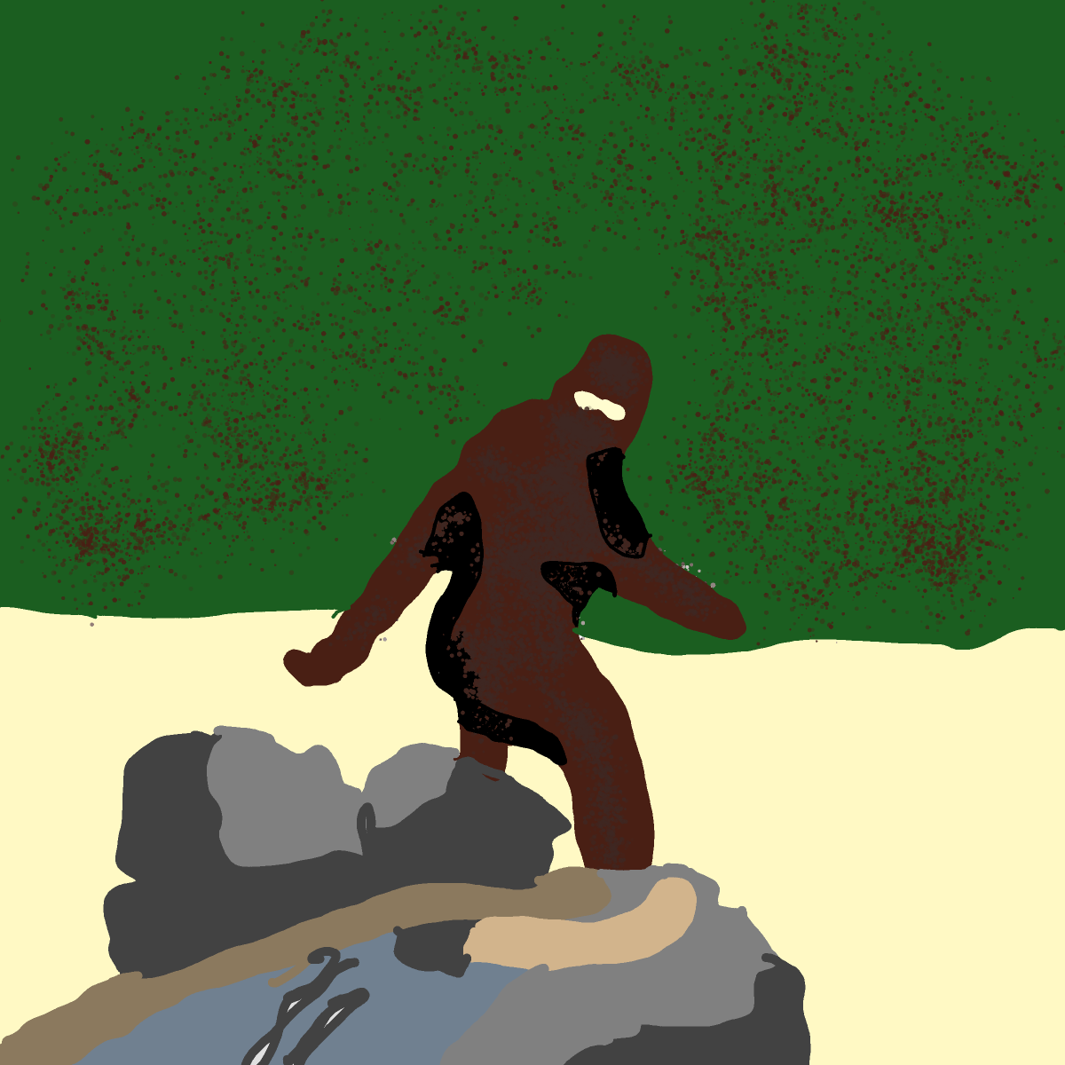 Bigfoot drawing by Guardianoflives