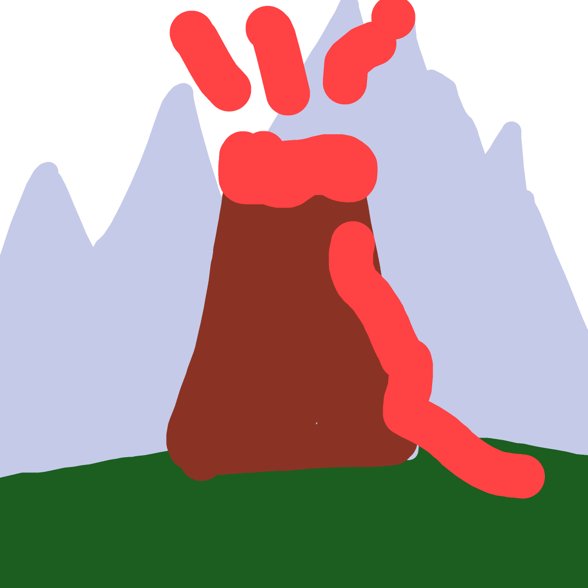 Volcano drawing by wave-zest-painter