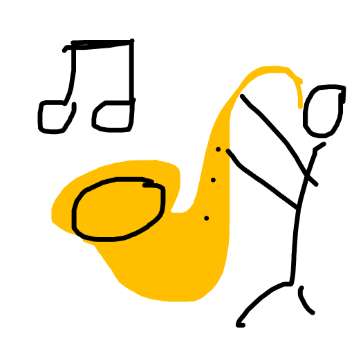 Saxophone drawing by cyan-bronze-net