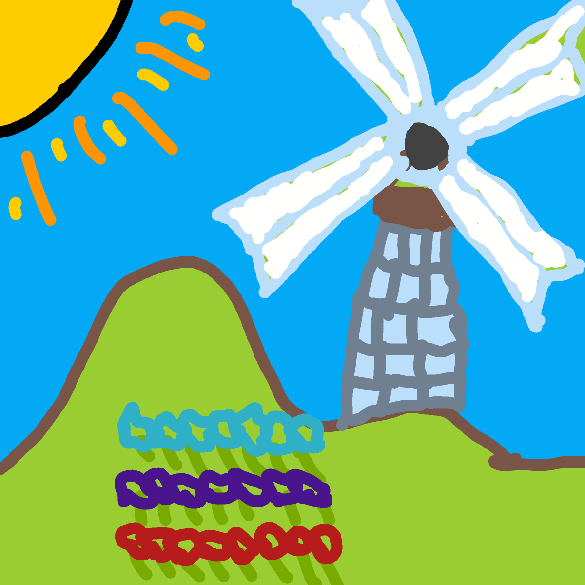 Windmill drawing by soft-blue-storm