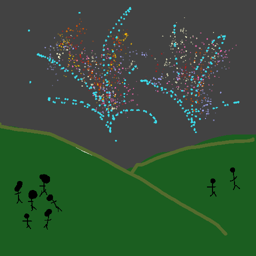 Fireworks drawing by krissywissy
