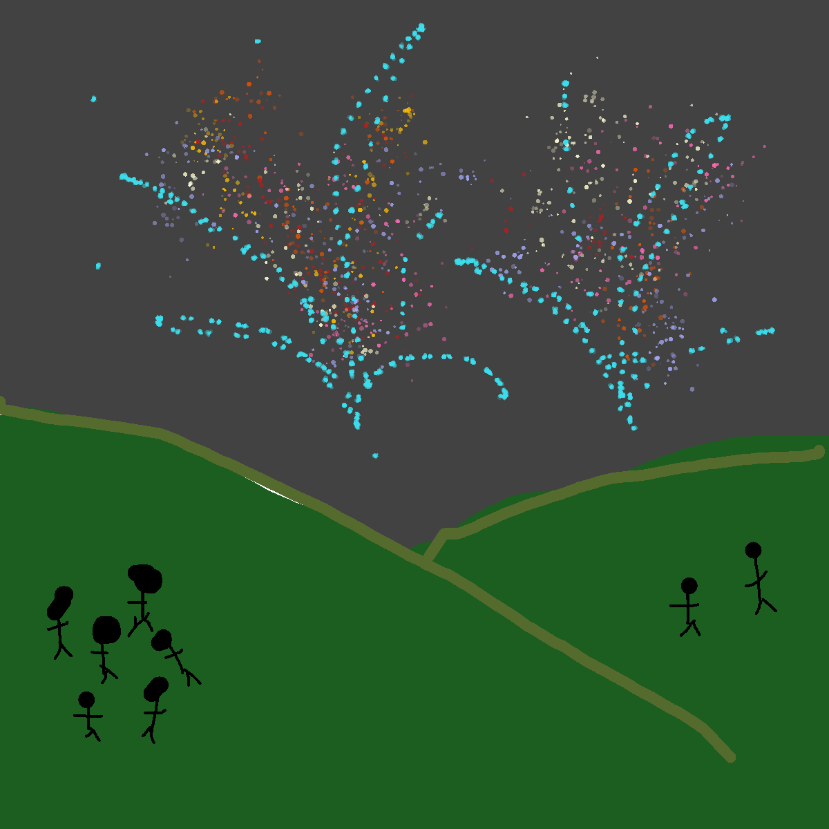 Fireworks drawing by krissywissy