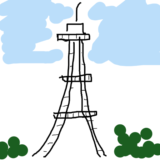 Eiffel Tower drawing by brush-star-site