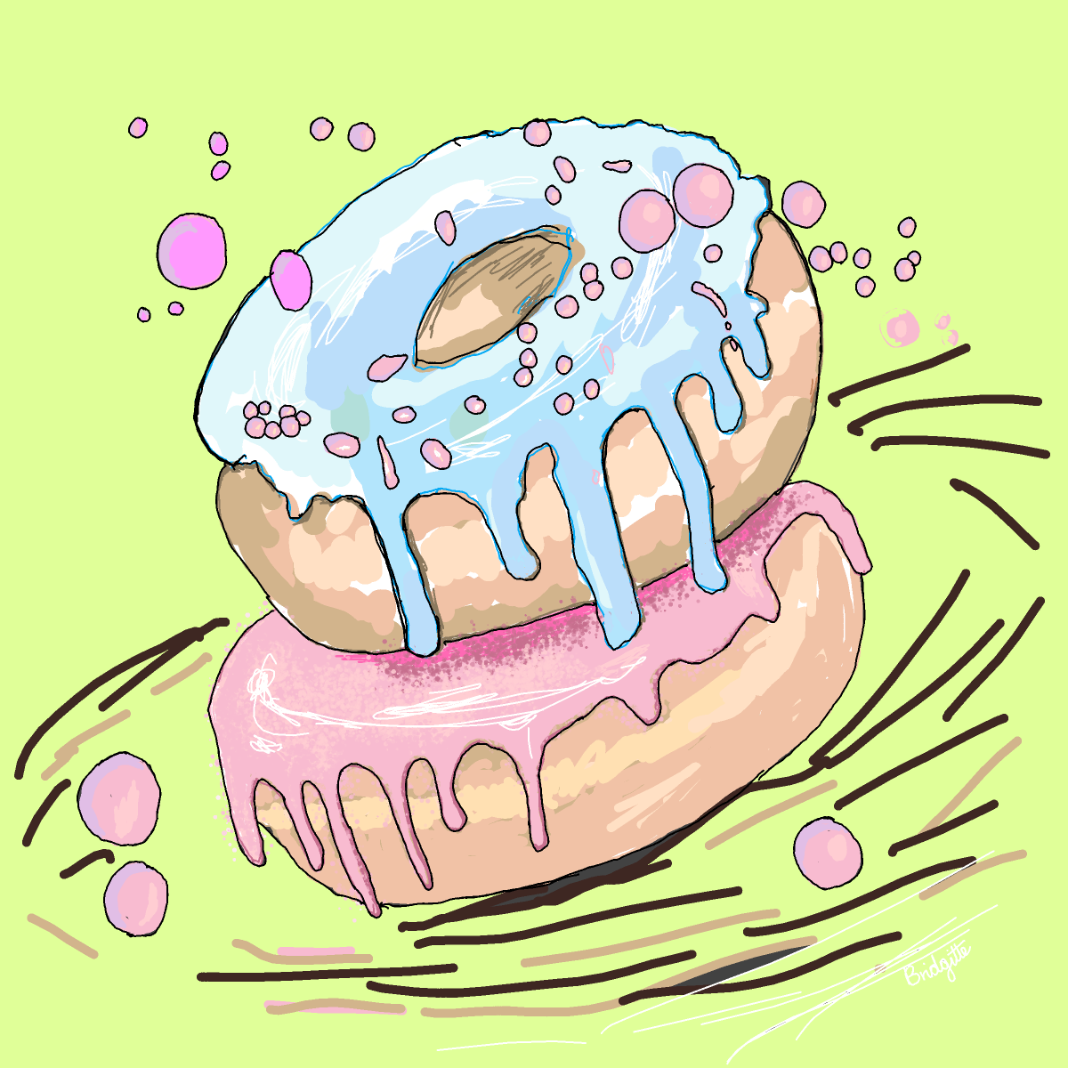 Donut drawing by Bridgitte