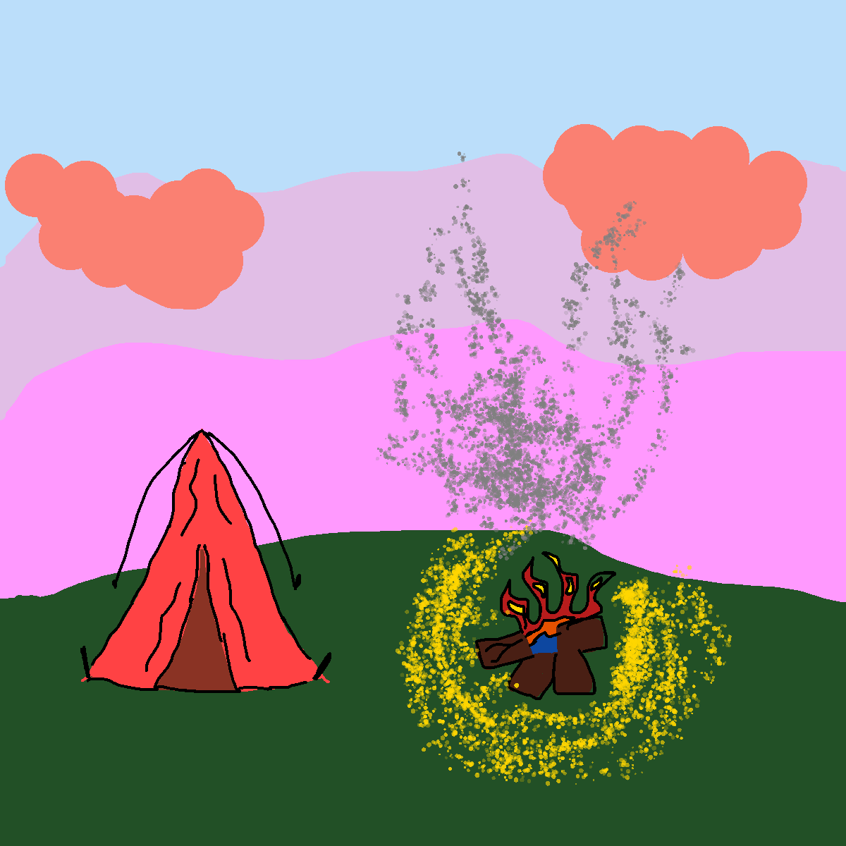 Tent drawing by pancakes palette