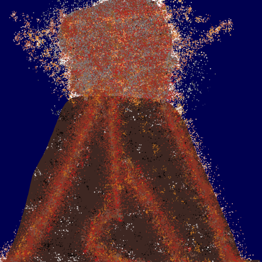 Volcano drawing by ash