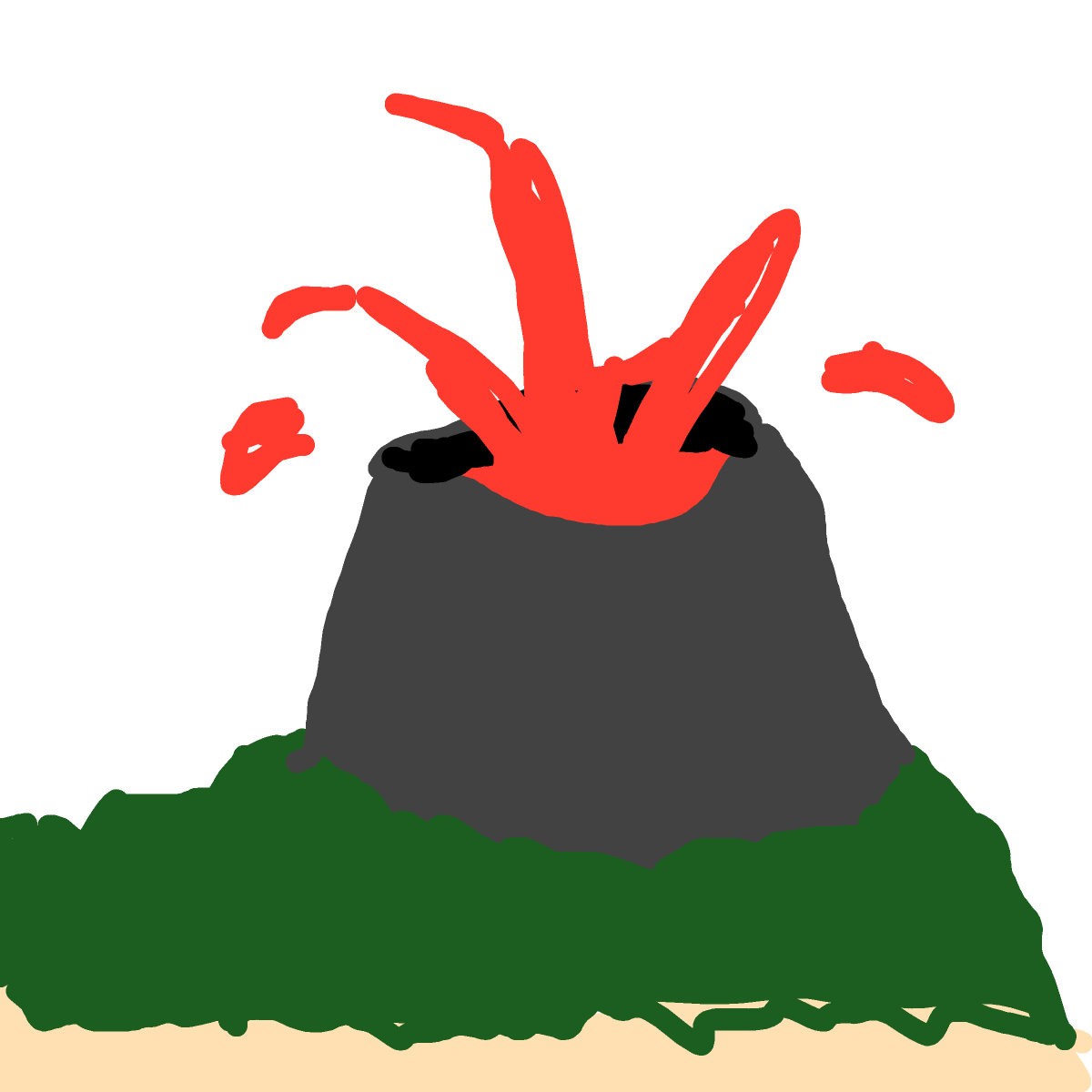 Volcano drawing by mjolnirbear